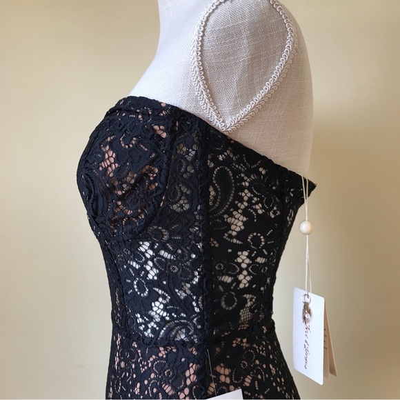 FIRM $ NWT For Love & Lemons Black Lace Strapless Corset Dress Gorgeous - Picture 12 of 15